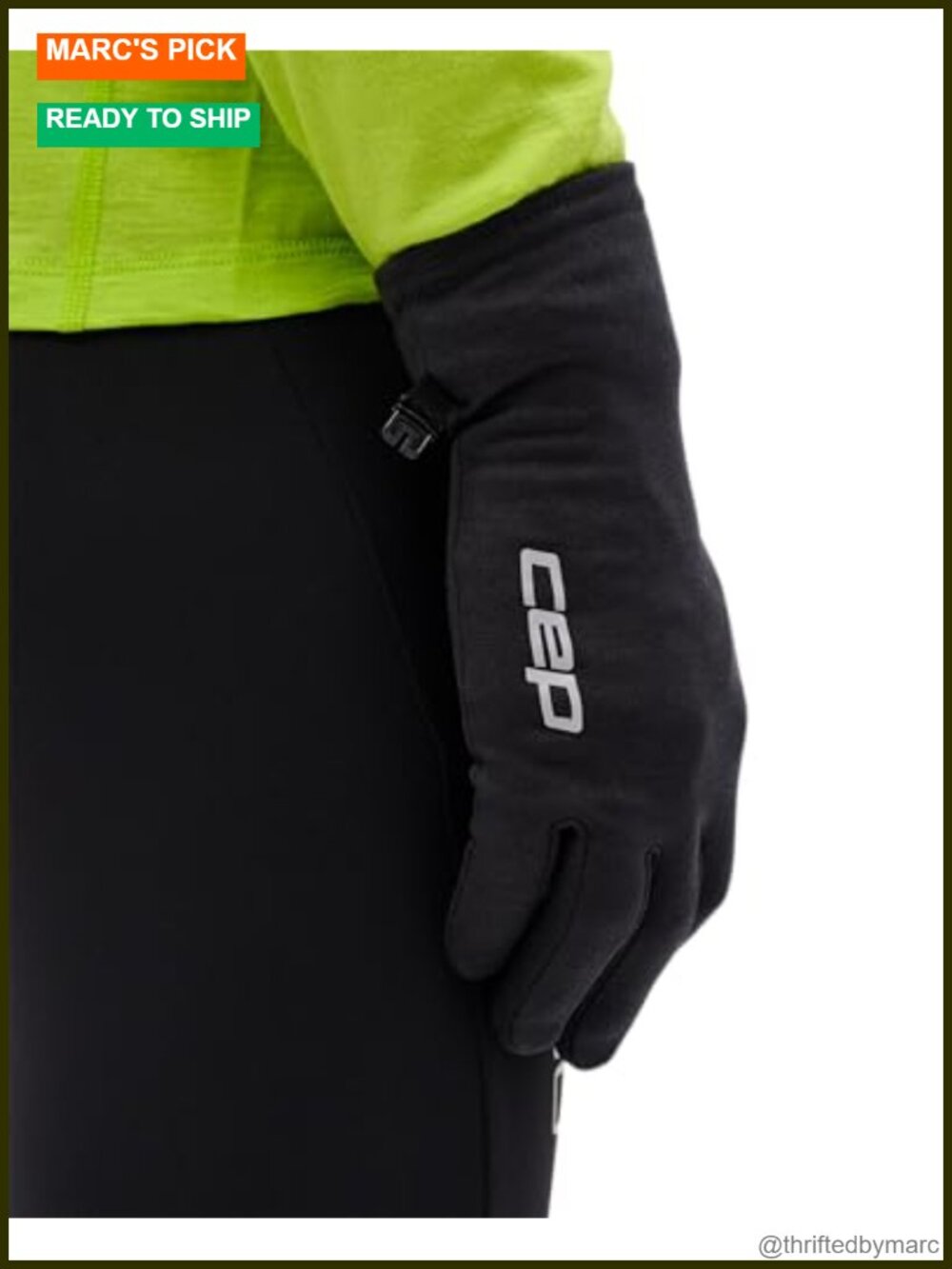 Merino Wool Running Gloves with Touchscreen Fingertips, No-Slip Grip, - Picture 6 of 6